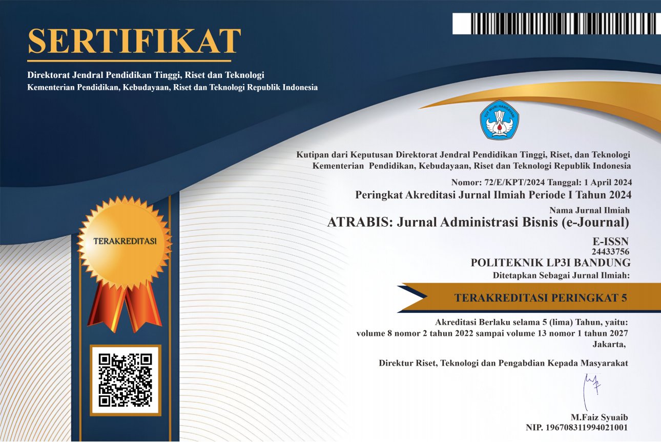 Akreditasi Jurnal ATRABIS tahun 2023-2027